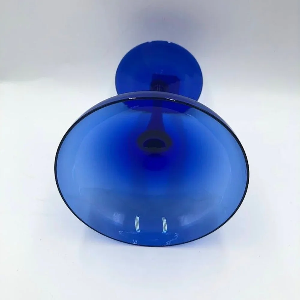 Z Gallerie Set of 2 Cobalt Blue Glass Margarita Glasses Drinkware Barware - Picture 8 of 11